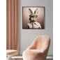 MALOWANY OBRAZ NA PÓŁNIE LACCATO BUNNY Z RAMĄ 62,5 2,8 62,5 cm
